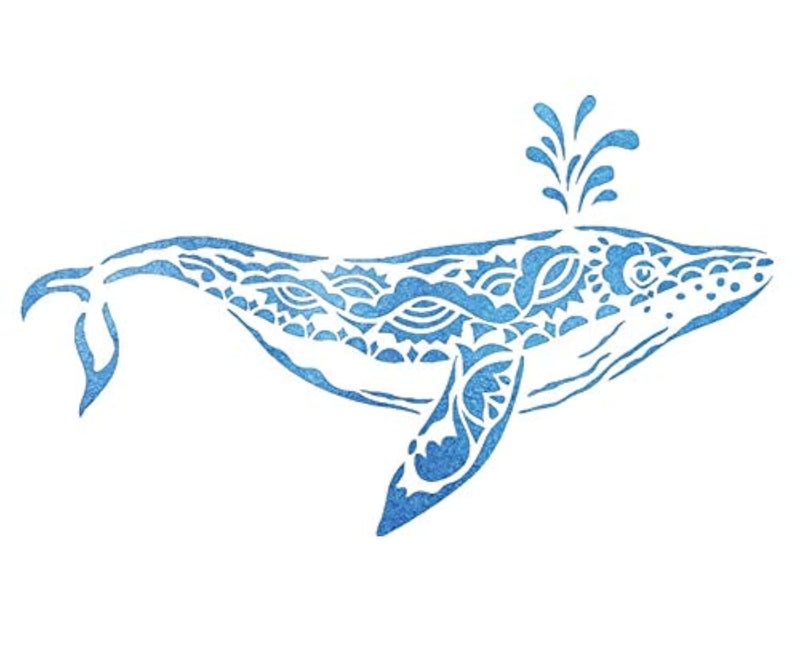 OBUY Lion Deer Tiger Wolf Whale Horse Animal Stencils for Painting on Wood, Fabric, Walls, Airbrush + More | Reusable Mylar Template (Whale) - Image 1